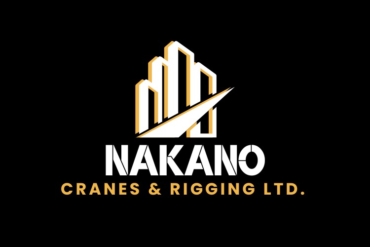 Nakano Cranes logo – industrial design with clean lines and a crane hook icon, representing strength, precision, and heavy-lift solutions.