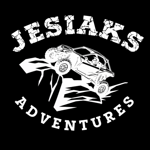 Jesiaks Adventures logo – bold typography with an ATV icon, symbolizing rugged terrain, adventure, and outdoor exploration