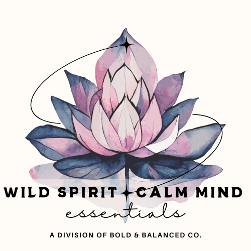Wild Mind | Calm Spirit Essentials logo – elegant and balanced design symbolizing mindfulness, healing, and holistic well-being.